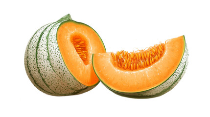 Wall Mural - Freshly Cut Cantaloupe Melon