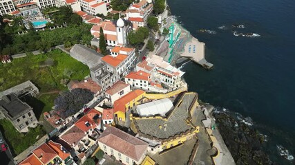 Poster - View of Funchal and Fuerte De Madeira in the historical center. Madeira Island, Portugal