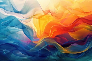 Wall Mural - Multilayer wavy bright color background. Cover layout material design template.	