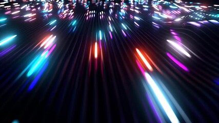 Wall Mural - colorful energy particles flowing, technology data flow visualization, abstract 4k vj loop