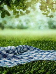 Blue and White Checkered Blanket