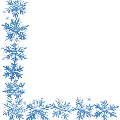 Wall Mural - Blue Snowflake Border, Winter Wonderland Background, Christmas Decoration, Holiday Design, Festive