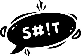 Comic swear speech bubble, aggressive expletive curse, hate angry talk. Isolated vector black cloud with expressive symbols, conveying strong language with impact, adds emphasis and humor to dialogue