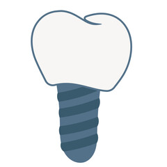 Poster - A dental implant with a tooth-shaped crown, shown in a simple, minimalist style