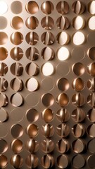 Wall Mural - abstract animated motion graphic background, 4k vj loop, luxury shiny glowing gold 3d cylinders animation