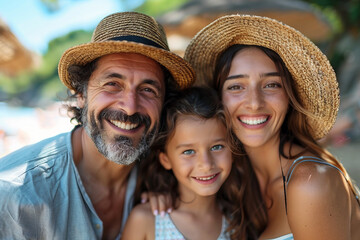 Wall Mural - Generative AI image of relaxed family spending time together