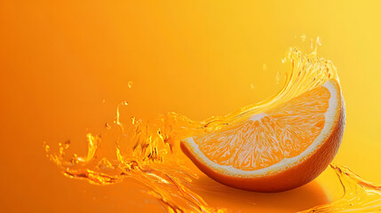 Wall Mural - image with orange background