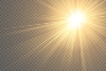 Wall Mural - yellow glowing light burst explosion with transparent. vector illustration for cool effect decoratio