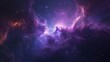 © LuvTK - A photograph-like rendering of a nebula with rich hues of purple and blue, illuminated by bright stars, creating a mesmerizing cosmic landscape. High contrast, vivid colors, hd quality,