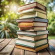 © gerges - Books on top of each other in different colors and sizes for reading and learning
