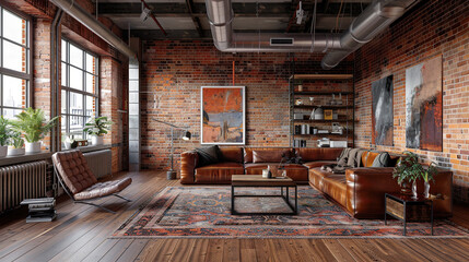 Canvas Print - Industrial Chic Living Room