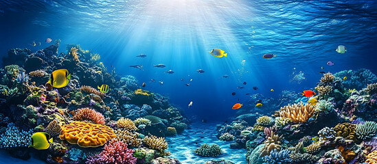 Sticker - a great barrier reef under the sea wallpaper