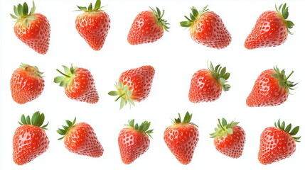 Wall Mural - strawberry on white background