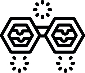 Sticker - Blockchain is connecting two hexagon blocks with data transferring between them