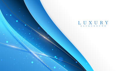 Wall Mural - white and sky blue background with glitter light effects decorations and bokeh, luxury cover design 