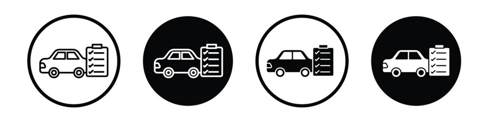 Wall Mural - Car repair check list vector icon set black filled and outlined style.