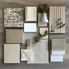 Canvas Print - material mood board for interior design meeting room