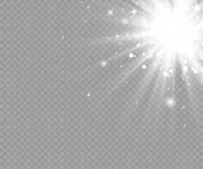 Wall Mural - dazzling flash. bright star. magic dust. brilliant vector. bright sun. glare. shining beam. rash.