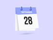 © Rana - September 28 - calendar and Time planner. Daily Calendar Icon reminder. Vector Illustration.