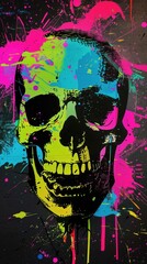 Canvas Print - Skull graphics painting person.