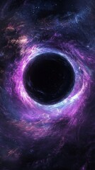 Wall Mural - black hole gravity bending time and space in deep universe