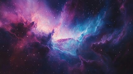 Wall Mural - cosmic clouds of purple and blue dust forming shapes in outer space