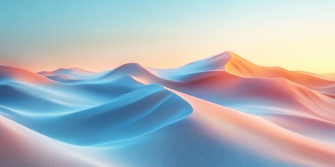 Poster - Abstract Desert Landscape with Blue and Orange Hues