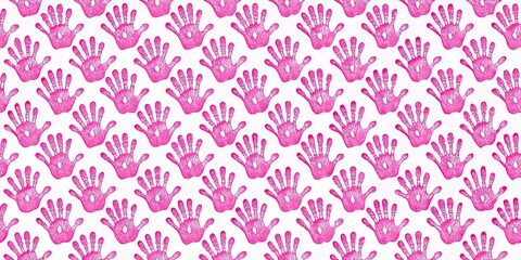 Wall Mural - Pink shades handprint seamless wallpaper pattern print, pink, handprint, seamless, wallpaper, pattern, print, texture