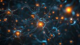 Fototapeta  - Network of neurons sending signals in the brain