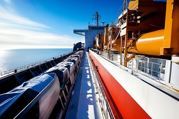 Wall Mural - Snowy Ship Deck, A View from the Deck