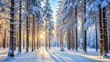 © Nasnunt - Snow-covered trees in a serene winter forest , snowy, scenic, landscape, cold, frosty, nature, trees, woods