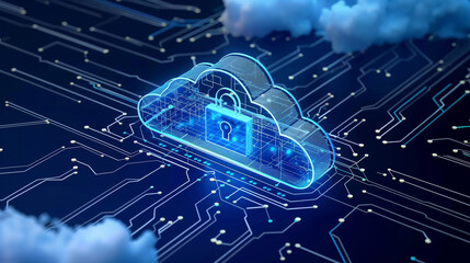 Wall Mural - a cloud storage system with multiple layers of security, including encryption, access controls, and 