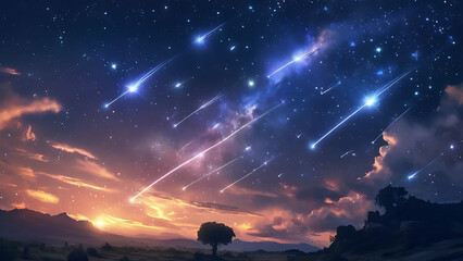 Wall Mural - Magical shooting stars
