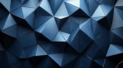 Wall Mural - A blue background with a lot of triangles