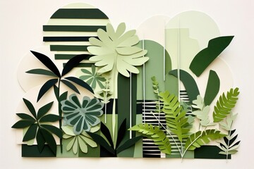 Wall Mural - Garden plant green leaf.