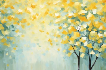 Sticker - Ginkgo pattern painting backgrounds flower.