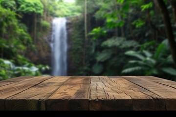 Sticker - Waterfall background outdoors forest nature.