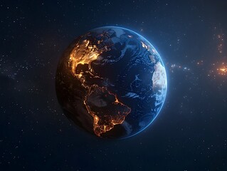 Wall Mural - Dramatic Contrast of Day and Night on Planet Earth Global Landscape