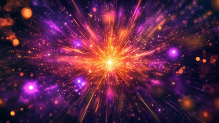Wall Mural - abstract big bang explosion with particles expanding in space
