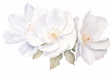 Poster - White elegant flower wedding blossom petal plant.