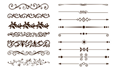 Wall Mural - vector set, calligraphic design elements, and page decoration abstract decorative divider isolated v