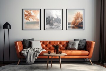 Sticker - cozy living room interior