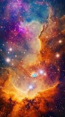 Wall Mural - colorful nebula cloud showing cosmic creation forming in outer space