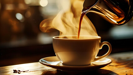 Coffee pouring into a cup
