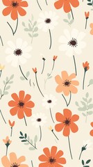 Wall Mural - Flowers wallpaper pattern plant petal.