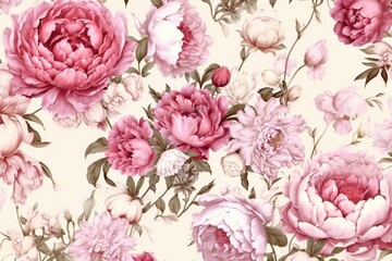 Wall Mural - Flower and plant pattern flower backgrounds.