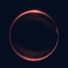 Wall Mural - Vector golden circle light line effect. Glowing fire trail on dark background.