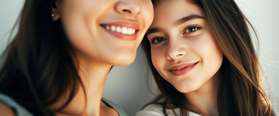 Sticker - Close-up of a mother and daughter smiling at each other