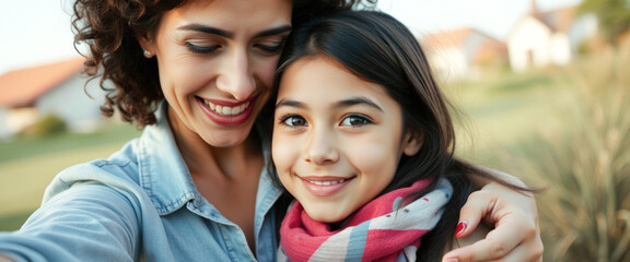 Sticker - Mother and daughter smiling and hugging