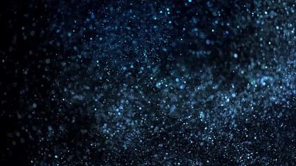 Wall Mural - falling abstract particles background, dust floating, magic blue sparks, glitter neon sparkles isola